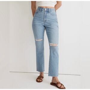 Madewell The Curvy Perfect Vintage Jean Size 28 Womens Blue Denim High Rise Fray